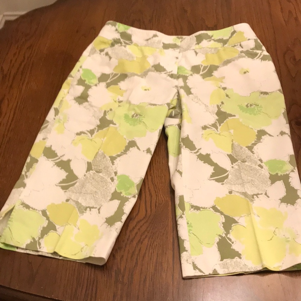 🍀Ann Taylor Watercolor Floral Bermuda Shor…
